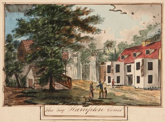 Lejonporten och kungens vapen, ca 1743 (akvarell på papper)