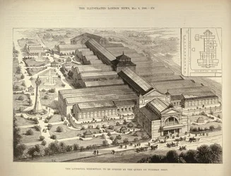 Liverpool-utställningen, som öppnas av drottningen, från The Illustrated London News, 5 augusti 1886