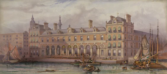 Londons fiskmarknad vid Billingsgate, 20 juli 1877