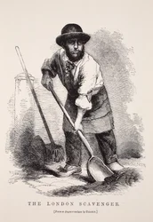 The London Scavenger, efter en daguerreotypi av Richard Beard, illustration från London Labor och London Poor av Henry Mayhew, pub. 1862