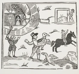 The Mad Pranks of Tom Tram, illustration från Chap-books of the artonde århundradet av John Ashton, pub. 1882