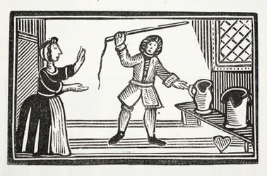 The Mad Pranks of Tom Tram, illustration från Chap-books of the artonde århundradet av John Ashton, pub. 1882
