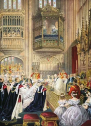 Äktenskapet vid St Georges Chapel, Windsor, från A Memorial of the Marriage of Edward VII and Alexandra of Denmark, pub. 1864