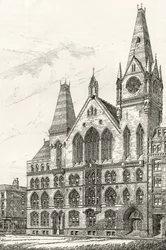 Memorial Hall, Farringdon Street, från "London Pictures: Drawn with Pen and Pencil", av pastor Richard Lovett, publicerad 1890