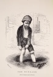 The Mud-Lark, efter en daguerreotypi av Richard Beard, illustration från London Labour och London Poor av Henry Mayhew, pub. 1862