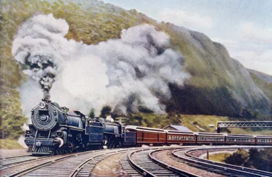 The Pacific of the New York Chicago Express, illustration från The Wonder Book of Railways, fjortonde upplagan redigerad av Harry Golding, 1929