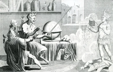 Parlmt. upplöst, eller, Djävulen blev spåkvinna, graverad av G. Terry, cirka 1774