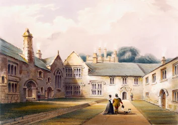 The Quadrangle, Cotehele House, ca 1830-40