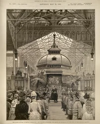 The Queen at the Liverpool Exhibition: Her Majesty Knighting the Mayor of Liverpool on the Dais in the Central Gallery, från The Illustrated London News, 22 maj 1886
