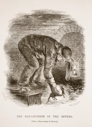 Råttfångarna av avloppen, från daguerreotypien av Richard Beard, illustration från London Labor och London Poor av Henry Mayhew, pub. 1862