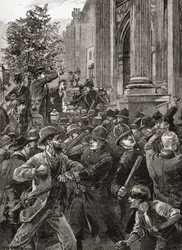 Reform Leaguers i Hyde Park-demonstrationen 1866.