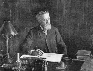 Den högra Hon. Sir Michael Hicks-Beach, illustration från The Graphic, 19 juli 1902