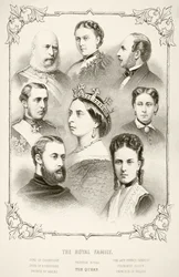 Drottning Victorias kungliga familj, ur ”The National and Domestic History of England” av William Hickman Smith Aubrey (1858-1916), utgiven i London, omkring 1890
