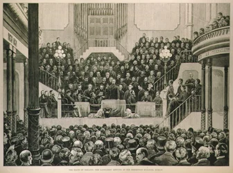 The State of Ireland: The Landlords Meeting at the Exhibition Building, Dublin, från The Illustrated London News, 14 januari 1882