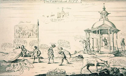 Templet och Pitt (gravyr)