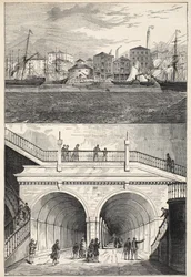 Thames Tunnel (som den såg ut när den ursprungligen öppnades för trafik)