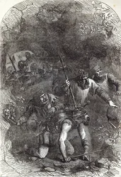 The Troops of Lord Montacute in the Subterranean Passage, illustration från 