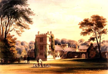 The Western Tower, Cotehele House, c.1830-40 (färg litho)