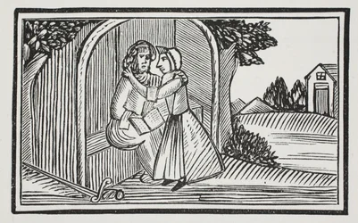 The death of Guy, illustration från Chap-books of the Eighteenth Century av John Ashton, pub. 1882