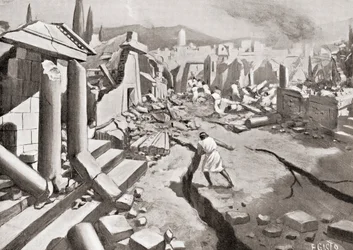 Jordbävningen i Sparta, antikens Grekland, 464 f.Kr., ur Hutchinson