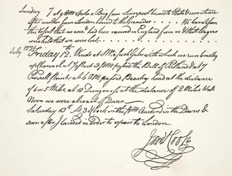 James Cooks handstil, juli 1771