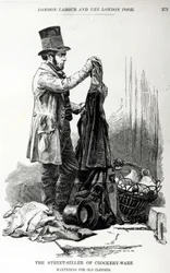Gatuförsäljaren av porslin som byter gamla kläder, ca 1840