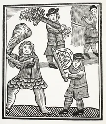 Thomas Hickathrift, illustration från Chap-books of the artonde århundradet av John Ashton, pub. 1882