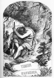 Timon of Athens (The Life of Tymon of Athens) - Illustration i "" Completes de William Shakespeare""" 1866 - Illustrationerna och den allmänna formen för denna utgåva är lånade från Cassells illustrerade Shakespeare, publicerad i London