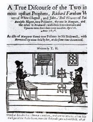 Titelsida för A True Discourse of the Two Infamous Prophets, Richard Farnham, Weaver, White-Chapel, och John Bull, Weaver, of Saint Botolphs, Algate av T.H 1636