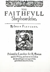 Titelsida till The Faithfull Shepherdess av John Fletcher, ca 1609 (tryck)