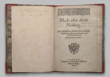 Titelsida i Much Ado About Nothing