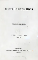 Titelsida till Great Expectations av Charles Dickens, första upplagan, 1861 (tryck)