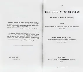 Titelsida till On the Origin of Species av Charles Darwin, publicerad 1859