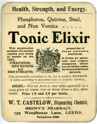 Tonic Elixir-etikett, tidig (litho)