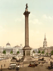 Trafalgar Square, London (handfärgat foto)