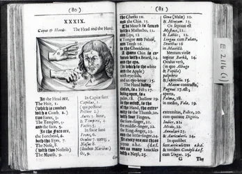 Två sidor från Orbis Sensual Pictus av Comenius, 1659