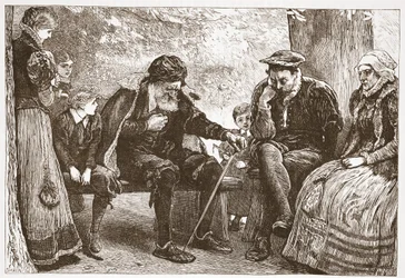 Under Linden-träden, illustration från The History of Protestantism av James Aitken Wylie (1808-1890), pub. 1878