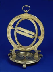 Universal Equinoctian Standing Ring Dial, troligen tillverkad av Thomas Heath, ca 1730 (mässing)