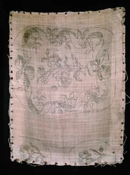 Oanvänd handarbetad design för ryggstöd och armar (måla på duk)