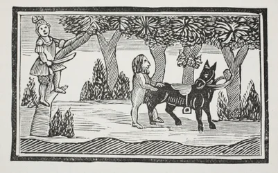Valentine och Orson, illustration från Chap-books of the artonde århundrade av John Ashton, pub. 1882