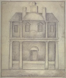 Utsikt över Blackfriars Theatre. c.1650