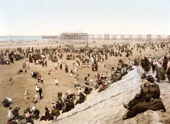 Utsikt över Blackpool (handfärgat foto)