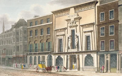 Utsikt över Bullocks Museum, Piccadilly, 1815