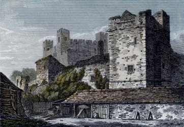 Utsikt över Rochester Castle, Kent. c.1830