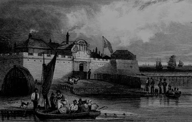 Vy över Tilbury Fort, graverad av H. Adhard