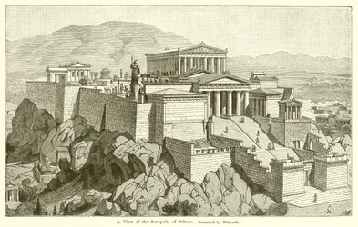 Utsikt över Akropolis i Aten