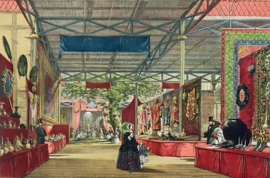 Utsikt över Indien-delen av den stora utställningen 1851, från Dickinsons Comprehensive Pictures