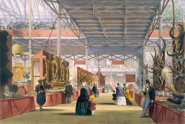 Utsikt över Indien-delen av den stora utställningen 1851, från Dickinsons Comprehensive Pictures