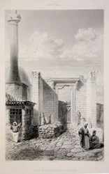 Utsikt över Augustus tempel, pub. 1863 litografi.