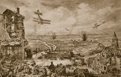 Levande intryck av den fantastiska kampen för Armentieres i april 1918, 1918-19